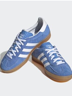 Adidas Gazelle Indoor shoes Blue Fusion Cloud White colorway 9.5 sneakers suede